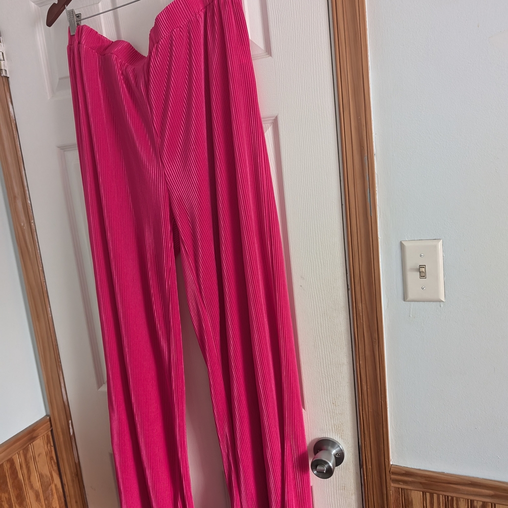 Bold Pink Wide Leg Jumpsuit for Special Occasions